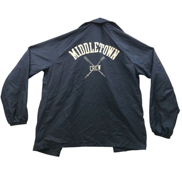 Champion Mens Coach Jacket Medium Middletown Crew Shacket Button Up Navy Classic - Picture 2 of 11